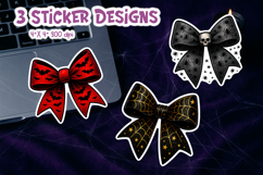 Coquette Halloween Bow Stickers | Spooky Bat Spider Web Product Image 1