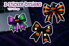 Coquette Halloween Bow Stickers | Witch Pumpkin Moon Product Image 1