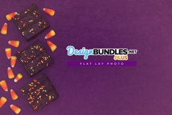 Halloween Brownies and Candy Corn Flat Lay Photo Product Image 1