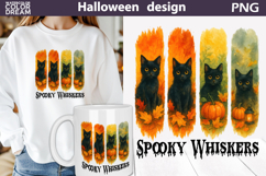Black Cat Pumpkin Brush Stroke | Spooky Whiskers Product Image 1