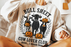 Bull Sheet Funny Cow Halloween PNG, Spooky PNG, Pumpkin PNG Product Image 1