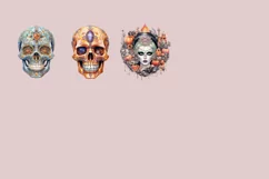 Encrusted Halloween Watercolour Clipart PNG 44 Product Image 5