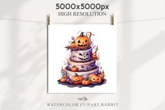 Halloween Cake Spooky Baking Clipart PNG Scrapbooking Junk Fairy Tale Art Image Watercolor Transparent Print illustration sublimation creepy printable digital watercolor halloween cake, spooky party clipart, sublimation nursery, Creepy Witch art, baking