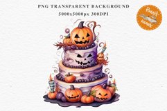 Halloween Cake Spooky Baking Clipart PNG Scrapbooking Junk Fairy Tale Art Image Watercolor Transparent Print illustration sublimation creepy printable digital watercolor halloween cake, spooky party clipart, sublimation nursery, Creepy Witch art, baking