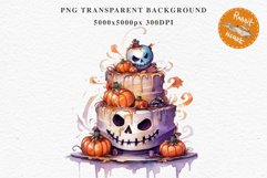 Halloween Cake Spooky Baking Clipart PNG Scrapbooking Junk Fairy Tale Art Image Watercolor Transparent Print illustration sublimation creepy printable digital watercolor halloween cake, spooky party clipart, sublimation nursery, Creepy Witch art, baking