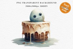 Halloween Cake Spooky Baking Clipart PNG Scrapbooking Junk Fairy Tale Art Image Watercolor Transparent Print illustration sublimation creepy printable digital watercolor halloween cake, spooky party clipart, sublimation nursery, Creepy Witch art, baking