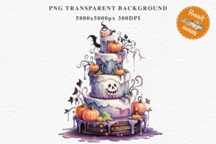 Halloween Cake Spooky Baking Clipart PNG Scrapbooking Junk Fairy Tale Art Image Watercolor Transparent Print illustration sublimation creepy printable digital watercolor halloween cake, spooky party clipart, sublimation nursery, Creepy Witch art, baking