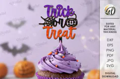 Halloween Cake Topper Laser Cut. Trick or treat SVG Product Image 1