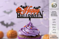 Halloween Cake Topper Laser Cut. Happy Halloween SVG Product Image 1