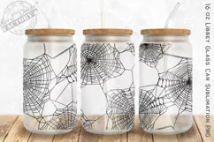 spiderweb 16 oz libbey can glass PNG, halloween can glass Product Image 1