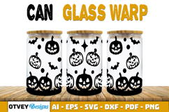 Can Glass 16 Oz Libbey Wrap SVG Halloween SVG Product Image 2