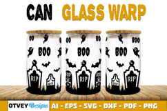 Can Glass 16 Oz Libbey Wrap SVG Halloween SVG Product Image 2