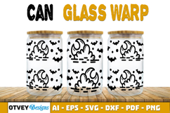 Can Glass 16 Oz Libbey Wrap SVG Halloween SVG Product Image 2