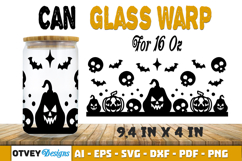 Can Glass 16 Oz Libbey Wrap SVG Halloween SVG Product Image 2