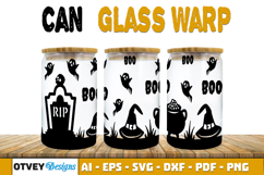Can Glass 16 Oz Libbey Wrap SVG Halloween SVG Product Image 2