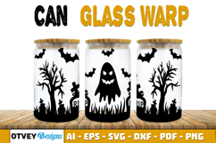 Can Glass 16 Oz Libbey Wrap SVG Halloween SVG Product Image 2