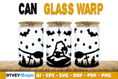 Can Glass 16 Oz Libbey Wrap SVG Halloween SVG Product Image 2