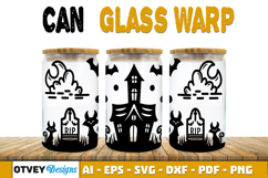 Can Glass 16 Oz Libbey Wrap SVG Halloween SVG Product Image 2