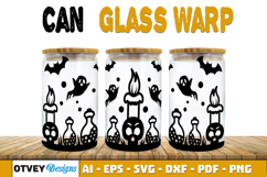 Can Glass 16 Oz Libbey Wrap SVG Halloween SVG Product Image 2
