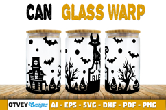Can Glass 16 Oz Libbey Wrap SVG Halloween SVG Product Image 2