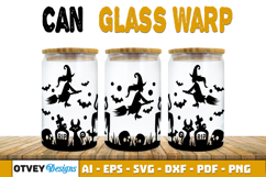 Can Glass 16 Oz Libbey Wrap SVG Halloween SVG Product Image 2