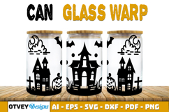 Can Glass 16 Oz Libbey Wrap SVG Halloween SVG Product Image 2