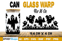 Can Glass 16 Oz Libbey Wrap SVG Halloween SVG Product Image 1