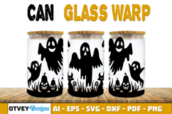 Can Glass 16 Oz Libbey Wrap SVG Halloween SVG Product Image 2
