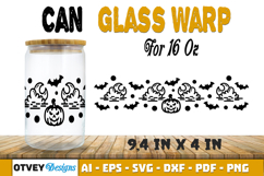 Can Glass 16 Oz Libbey Wrap SVG Halloween SVG Product Image 1