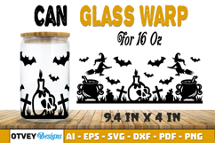 Can Glass 16 Oz Libbey Wrap SVG Halloween SVG Product Image 1