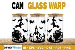 Can Glass 16 Oz Libbey Wrap SVG Halloween SVG Product Image 2