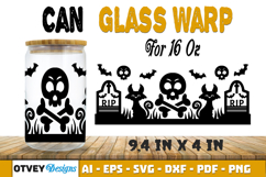 Can Glass 16 Oz Libbey Wrap SVG Halloween SVG Product Image 1
