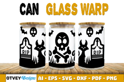 Can Glass 16 Oz Libbey Wrap SVG Halloween SVG Product Image 2