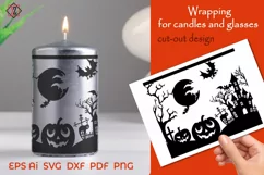 Halloween candle and tumbler packaging.Cut file. SVG Product Image 1
