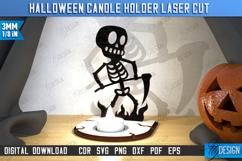Halloween Candle Holder Laser Cut | Seasonal Home Décor Idea Product Image 1