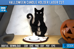 Halloween Candle Holder Laser Cut | Seasonal Home Décor Idea Product Image 1