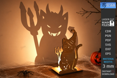 Halloween Candle Holder Laser Cut | 3D Spooky Shadow Lantern Product Image 1