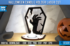 Halloween Candle Holder Laser Cut | Seasonal Home Décor Idea Product Image 1