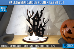 Halloween Candle Holder Laser Cut | Seasonal Home Décor Idea Product Image 1