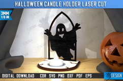 Halloween Candle Holder Laser Cut | Seasonal Home Décor Idea Product Image 1