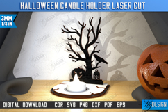 Halloween Candle Holder Laser Cut | Seasonal Home Décor Idea Product Image 1
