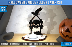 Halloween Candle Holder Laser Cut | Seasonal Home Décor Idea Product Image 1