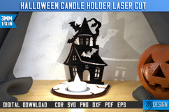 Halloween Candle Holder Laser Cut | Seasonal Home Décor Idea Product Image 1