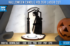 Halloween Candle Holder Laser Cut | Seasonal Home Décor Idea Product Image 1