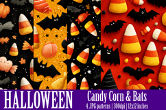 Halloween Patterns, Halloween Candy Corn Seamless Pattern s1 Product Image 1