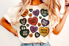 Candy Hearts Halloween PNG, Retro Halloween PNG, Spooky PNG Product Image 2