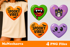 Halloween Candy Heart Clipart | Cute Halloween Sublimation Product Image 1