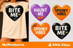 Halloween Candy Heart Clipart | Cute Halloween Sublimation Product Image 1
