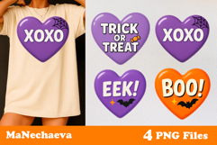 Halloween Candy Heart Clipart | Cute Halloween Sublimation Product Image 1
