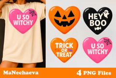 Halloween Candy Heart Clipart | Cute Halloween Sublimation Product Image 1